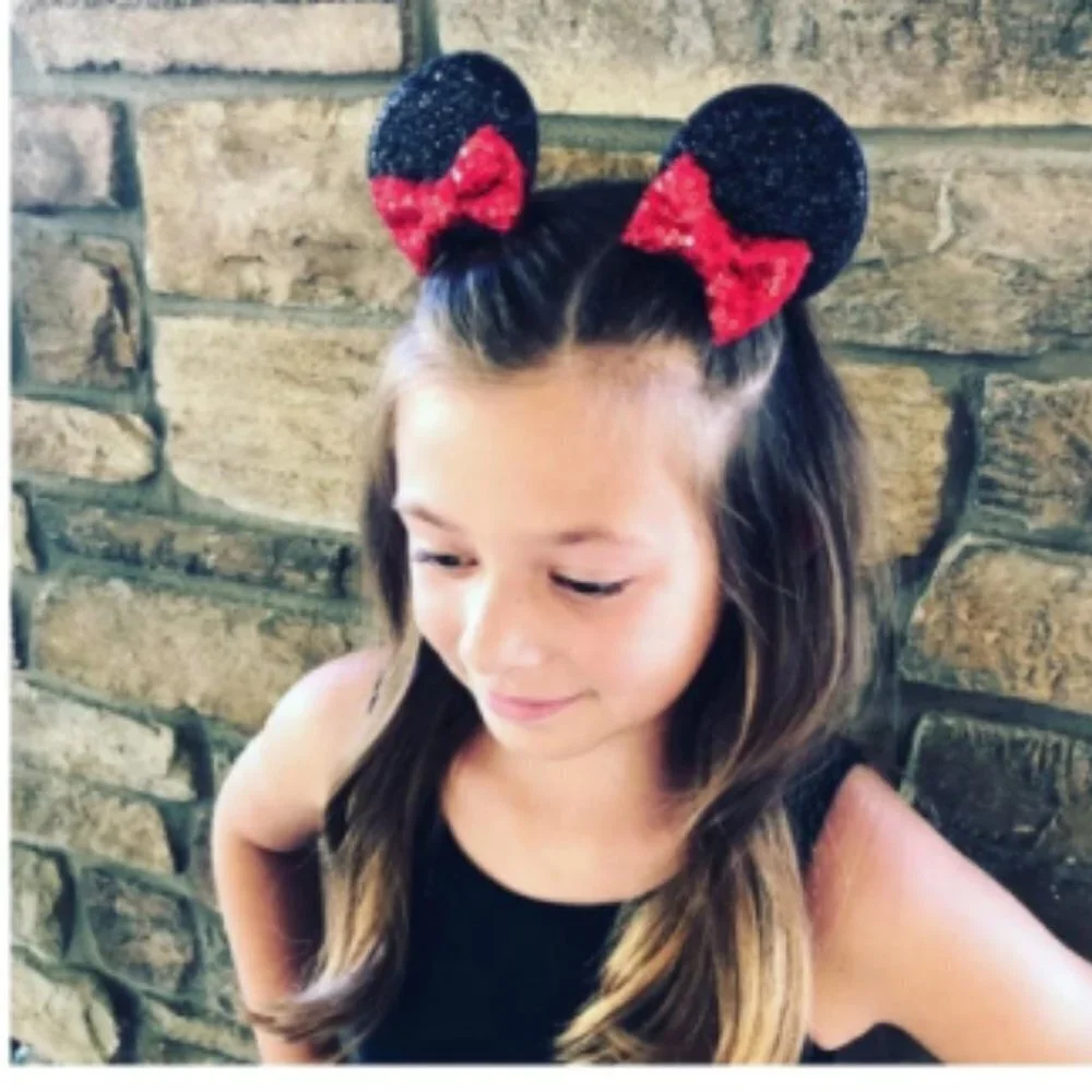 Girls Sequin Ears Hair Clips Mermaid Style Vacation Pictures